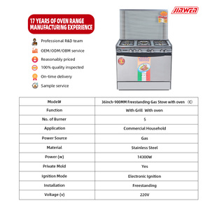 Xu Hướng Mới 36 "900Mm Không Gỉ <span class=keywords><strong>Gas</strong></span> Nấu Ăn Phạm Vi Bếp Bếp <span class=keywords><strong>Gas</strong></span> Cho Nhà Đôi Mục Đích Với Đối Lưu Lò Nướng Điện 5 Burner - Product Image 2