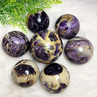 Sphère d'Opale Violette Naturelle, Boule de Cristal de Fluorite pour la Décoration de la Maison, Cadeau pour Amis et Cadeau de Fête