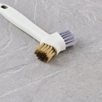 Brosse de nettoyage 2-en-1 pour vaisselle et casseroles avec têtes en nylon et fil d'acier, manche de 19 cm pour évier, four, plateau, cuisine (vente en gros)