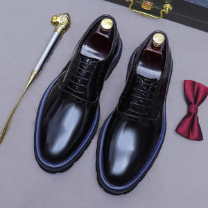 Chaussures en cuir classiques pour hommes, fabriquées à la main, finition brillante, pour occasions formelles et décontractées, chaussures habillées et richelieu en cuir pour hommes - Product Image 3