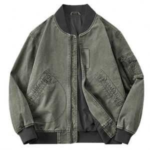 Veste en coton pour homme, coupe courte, col baseball, style décontracté américain, pour le printemps et l'automne - Product Image 4