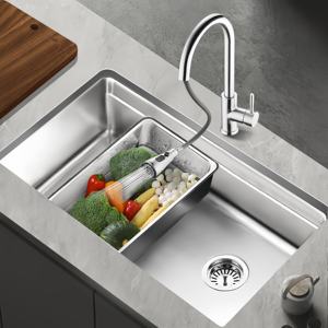 Fregadero Grande de una Sola Pieza para Cocina, Lavabo para Lavar Verduras, Fregadero Multifuncional de Acero Inoxidable 304 - Product Image 1