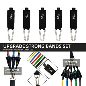 Tubos de resistencia de látex de alta resistencia NQ SPORTS para entrenamiento funcional y rehabilitación <span class=keywords><strong>CrossFit</strong></span> manijas antideslizantes y anclaje de puerta - Product Image 4