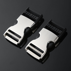 Hebilla Jiuyuan de 32 mm, de aleación plateada, accesorio de repuesto para mochila, hebilla de resorte con gancho giratorio de apertura trapezoidal - Product Image 1