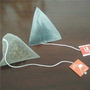 Sacchetti da tè triangolari vuoti in rete di nylon con cordino, rotolo di sacchetti da tè in nylon - Product Image 5