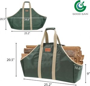Free Sample Factory-made Wood Log Match Bag Tote Holder for <b>Storage</b> with Firewood Carrier Bag for Outdoor <b>Camping</b> - Product Image 2