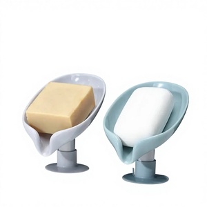 Support à <span class=keywords><strong>Savon</strong></span> Créatif, Tendance et Moderne en Plastique Durable en Forme de Feuille de Lotus avec <span class=keywords><strong>Ventouse</strong></span>, Sans Perçage, pour Drainage de Salle de Bain - Product Image 3