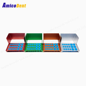 Kotak penyimpanan <span class=keywords><strong>Dental</strong></span>, wadah <span class=keywords><strong>Burs</strong></span> gigi warna-warni 18 lubang, kotak penyimpanan <span class=keywords><strong>Burs</strong></span> Stand aluminium disinfeksi dengan warna penutup silikon - Product Image 3
