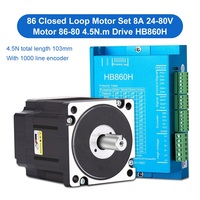 Kit moteur pas à pas Nema34 86 à boucle fermée 4.5N avec driver HB860H et câble d'encodeur 3M, moteur servo hybride pour routeur CNC