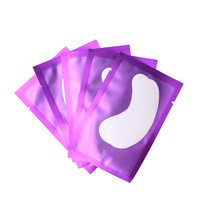 Coussinets sous les yeux jetables de couleur violette patchs pour les yeux non pelucheux Logo personnalisé coussinets de gel sous les yeux pour l'extension des cils