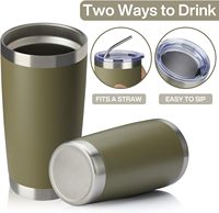 Logo personnalisé Tasse à café de voyage à revêtement en poudre Gobelet régulier Gobelet à vide en acier inoxydable à double paroi 20oz avec couvercle magnétique