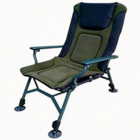 Chaise de pêche pliable rembourrée, légère, durable et de qualité supérieure, capacité 180 kg, dossier et pieds réglables avec accoudoirs, siège de camping portable