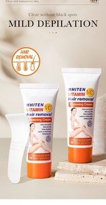 Crème éclaircissante pour l'épilation, formule douce à la vitamine C pour les poils des aisselles et des jambes, à base de produits chimiques, sans irritation - Product Image 6