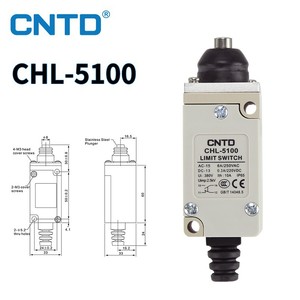 สวิตช์ไมโคร CNTD Changde CHL-5100 สวิตช์จำกัดระยะทางแบบไฟฟ้า พร้อมจุดเงิน ฐานโลหะกันน้ำ สำหรับประตูนิรภัย รองรับกระแสสูงสุด 10A ปัจจุบัน - Product Image 3