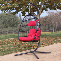 Meubles de corde de balançoire de patio chaise de corde oscillante chaises de balançoire suspendues d'oeuf de jardin