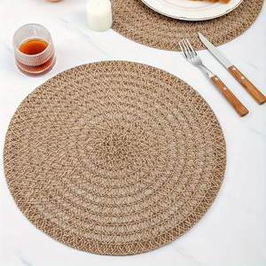 Manteles individuales circulares de algas marinas naturales, decoración de mesa de comedor tejida a mano, manteles individuales redondos ecológicos para fiestas de cocina - Product Image 2