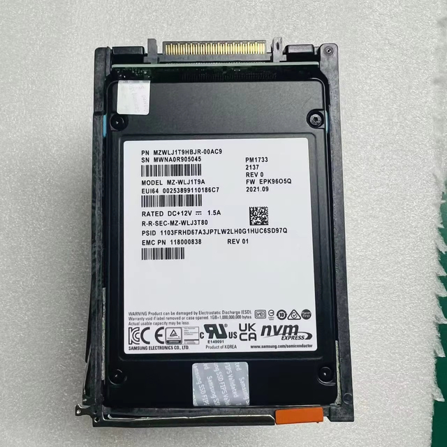 EMC Powerstore 1.92T NVME SSD 005052919 005052920 APPLY to 500T 1000T/1000X/1200T 3000T/3000X/3200T 5000T/5000X/5200T