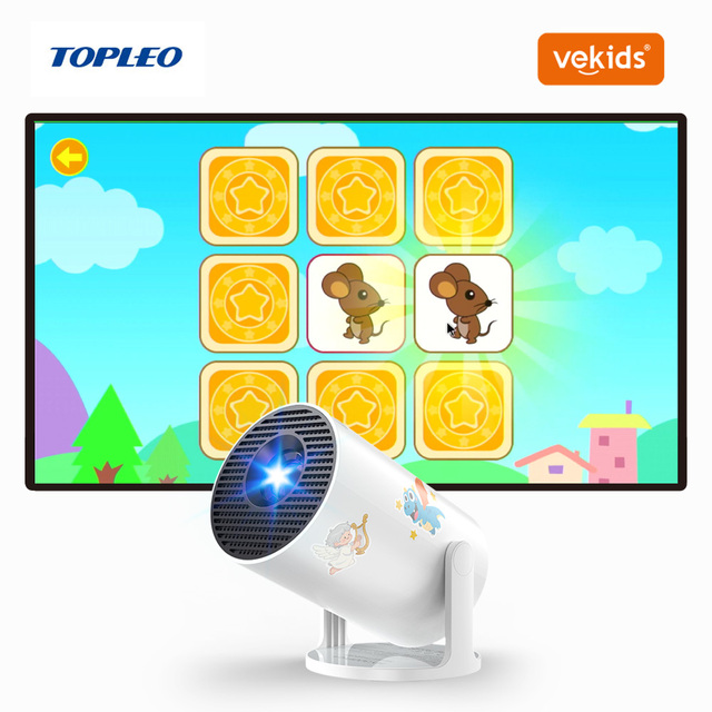 Topleo Hy300 Smart Home Android 11 Projector Mini Video Projector with High Resolution LED Lamp and US Plug for Kids