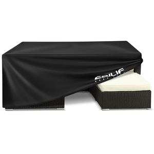 Funda Protectora <span class=keywords><strong>para</strong></span> Sofá Seccional de Patio, Resistente a Desgarros, con Protección UV, Diseño con Cierre, Color Negro, <span class=keywords><strong>para</strong></span> Jardín, Patio Trasero, Exterior, Resistente a la Intemperie - Product Image 1