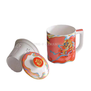 Juego <span class=keywords><strong>de</strong></span> cubierta <span class=keywords><strong>de</strong></span> <span class=keywords><strong>taza</strong></span> <span class=keywords><strong>de</strong></span> té <span class=keywords><strong>de</strong></span> hueso personalizado, tazas creativas <span class=keywords><strong>de</strong></span> cerámica <span class=keywords><strong>de</strong></span> León modernas, regalos <span class=keywords><strong>de</strong></span> oficina - Product Image 3