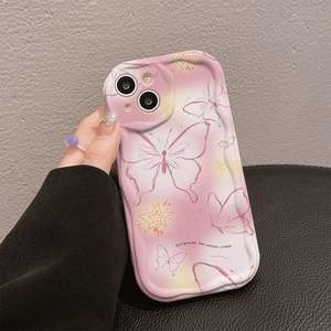 Elegante <span class=keywords><strong>Cover</strong></span> per Cellulare in Silicone TPU con Stampa di Farfalle <span class=keywords><strong>Rosa</strong></span> e Bordo Ondulato per <span class=keywords><strong>iPhone</strong></span> 8 X Xr Xs Max 11 12 <span class=keywords><strong>13</strong></span> 14 15 16 17 - Product Image 3