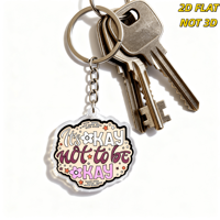 Porte-clés en acrylique « It's Okay Not to Be Okay » – Breloque de sensibilisation à la santé mentale pour sac ou clés – Pendentif transparent durable