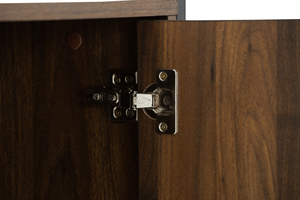 Compact Industrial CAPRI Open Wardrobe with Door Walnut Finish Metal Frame Storage for Small Space and Guest Room Closet - Product Image 5