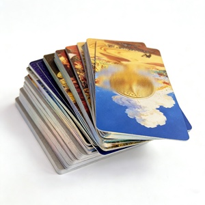 Jeu de cartes de tarot personnalisé <span class=keywords><strong>avec</strong></span> feuille holographique |   Cartes de tarot imprimées de qualité supérieure <span class=keywords><strong>avec</strong></span> un design arrière arc-en-ciel pour la divination et les cadeaux - Product Image 4