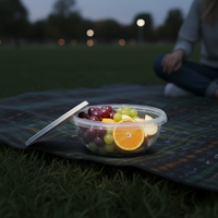 Nouvelle conception, boîte alimentaire pratique en plastique, boutiques de desserts, récipient rond en PP, bol transparent avec rebord