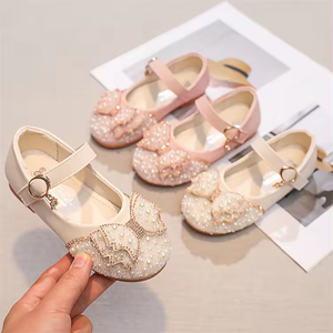 Nuevos zapatos de alta calidad para niños, diamantes de imitación de perlas, zapatos de princesa brillantes para niños, zapatos para Niñas para fiestas y bodas - Product Image 5