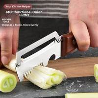 Professionele 3-in-1 roestvrijstalen handmatige groentejulienne-schiller met ergonomische houten handgreep OEM