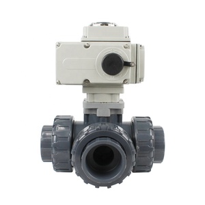 วาล์วบอลสามทาง YMER AC220V UPVC รุ่น 10UPY3TQ+CEA220S เปิด/ปิด พร้อมสวิตช์เสริม 2 ตัว สำหรับน้ำ รองรับ OEM - Product Image 1