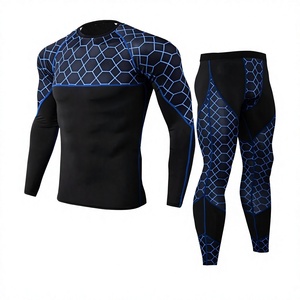 Combinaison de compression à manches longues pour homme avec motif hexagonal et bordure vert fluo, séchage rapide, coupe-vent, en cuir, pour toutes les saisons - Product Image 3