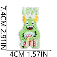 Patch Monstre Arc-en-ciel Brodé Cœur de Monstre Écologique pour la Saint-Valentin, Idéal pour Sacs et Chapeaux