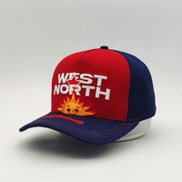 Gorras Estructuradas Azules con Logotipo Bordado Personalizado, Gorra de Béisbol de Dos Tonos con Visera Corta, Estilo Occidental, 5 Paneles, Ajustables, con Hebilla de Nailon