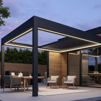 LOUVER MODERNE BÂTIMENTS DE JARDIN MOTORISÉS VERANDA ALUMINIUM GAZEBO TOUTES SAISONS VERGOLA EXTÉRIEUR