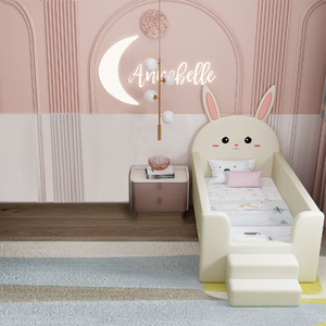 Letto Componibile in Legno Massello per Bambini con Bordo Allargato e Letto Piccolo con Ringhiera per Ragazzi e Ragazze - Product Image 2