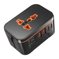 Adaptador de viaje universal de tamaño de bolsillo 2025 Carga rápida de 4 puertos Enchufe de 2 de 2 de 2 puertos con enchufe Uso internacional 110V-220V