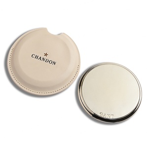 Zinc Alloy Stainless Steel Type Round Cup Tea Coffee Wine Bottle Luxury Metal <b>Coaster</b> - Product Image 5