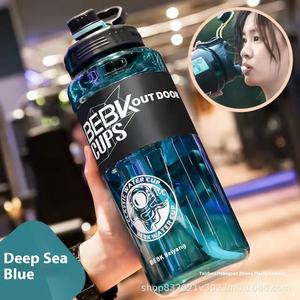 Grande Capacité Épaissie Bouteille Paille Échelle Direct Potable Sports de Plein Air Fitness Tasse En Plastique Hommes Femmes Camping Applicable - Product Image 4