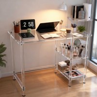 Support d'affichage portable en acrylique transparent pour ordinateur portable, idéal pour bureau, étude et décoration, facile à assembler