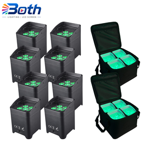 ไฟเวที LED ไร้สาย RGBWA+UV 6x18W จำนวน 8 ชิ้น พร้อมกระเป๋า 2 ใบ  แบบชาร์จไฟได้ ควบคุมผ่านแอพ สำหรับงานแต่งงานและงานปาร์ตี้ - Product Image 1