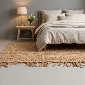 Handmade Natural Jute <b>Rug</b> Rectangle Bohemian Flat Weave Eco Friendly Living Room Area <b>Rug</b> Solid Color <b>Thin</b> Pile - Product Image 4