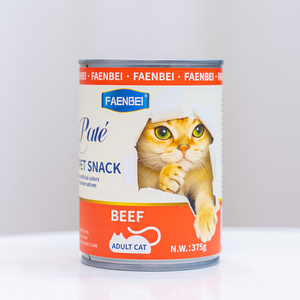 <span class=keywords><strong>Recrutement</strong></span> d'agents d'usine OEM - Nourriture pour animaux de compagnie FAENBEI - Nourriture humide pour chats en conserve 375g - Product Image 4