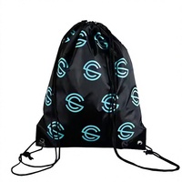 Sac de sport personnalisable en polyester 210D éco-recyclé avec cordon de serrage, dos ergonomique, tendance, promotionnel, pour terrain de football