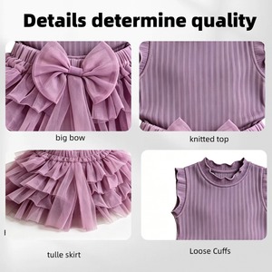 Abito Primaverile Personalizzato per Bambine, Vestito Principessa in Tulle, Gonna a Strati, <span class=keywords><strong>Abbigliamento</strong></span> Senza Maniche in Cotone Colorato per Bambini - Product Image 2