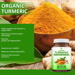 Capsules de curcuma bio personnalisées OEM avec gingembre et poivre noir pour stimuler le système immunitaire des adultes, non destinées aux femmes enceintes - Product Image 5