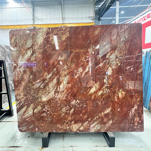 Lastre di marmo rosso Calactta con vetri di lusso in pietra di lusso Villa decorazione in marmo da parete sfondo blu piastrelle di marmo - Product Image 2