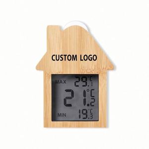 Termómetro Higrómetro Digital de Interior con Pantalla LCD para Decoración del Hogar, de Bambú, Funciona con Batería, Multifuncional - Product Image 1