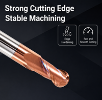 Fraise à bout sphérique en carbure monobloc HRC55 pour usinage CNC de l'acier et de l'acier inoxydable